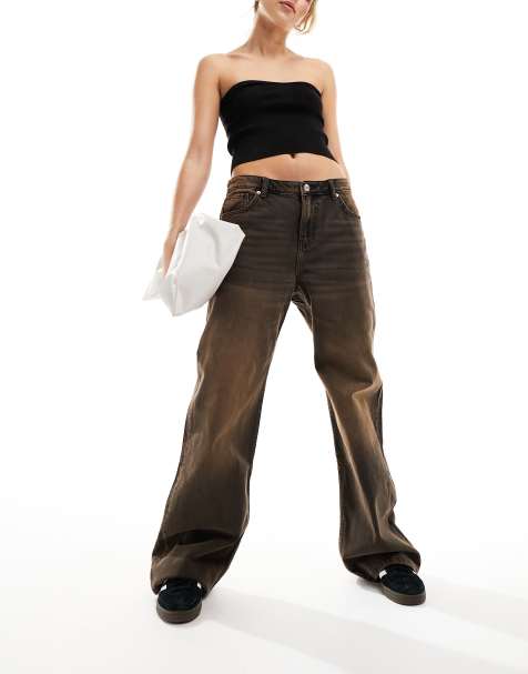 Baggy Jeans,women brown jeans