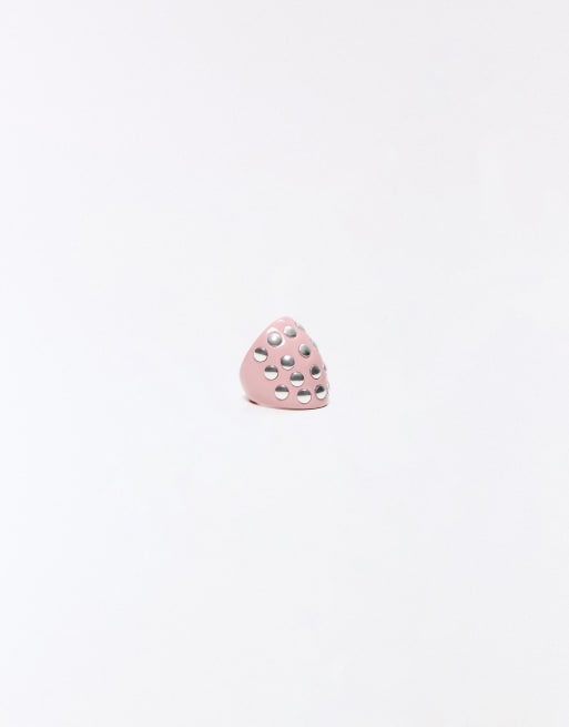 Bershka - Bague cloutée - Rose cendré, 2 de 3