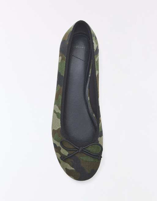 Bershka ballerine con fiocco color kaki, 4 di 7