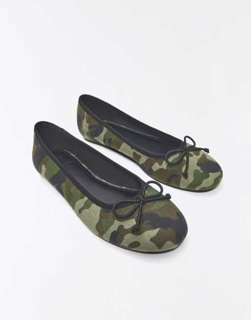 Bershka ballerine con fiocco color kaki, 6 di 7
