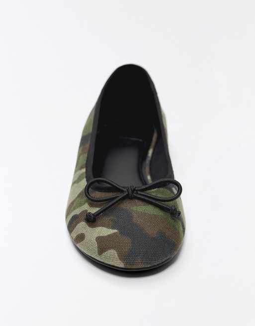 Bershka ballerine con fiocco color kaki, 7 di 7