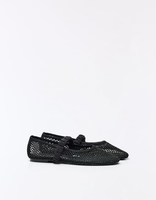 Bershka - Ballerine in rete nere, 2 di 7