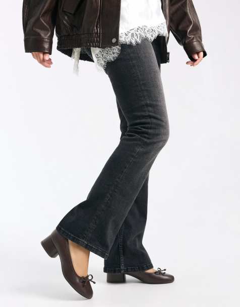 Bershka - Ballerine marroni con tacco - view 1