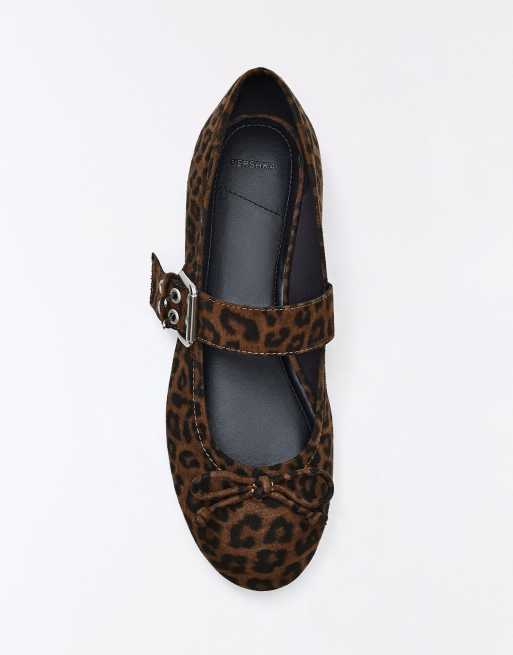 Bershka ballerines à boucle léopard marron, 4 de 6