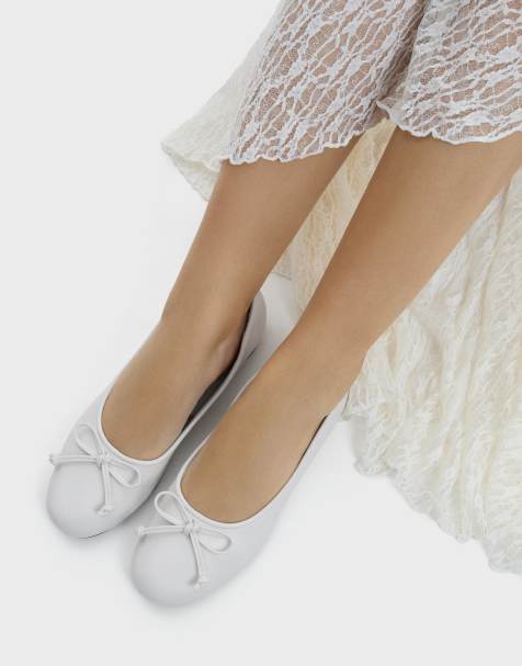 Bershka - Ballerines à nœud - Beige - view 1