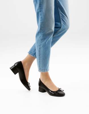 Bershka - Ballerines à talon haut - Noir