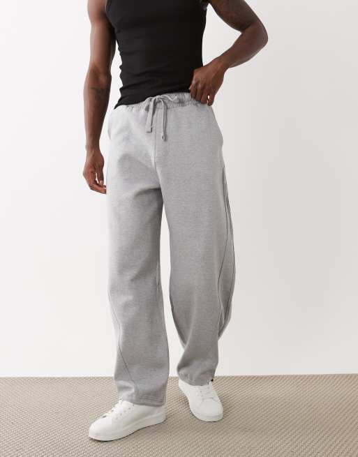 Bershka – Ballon-Jogginghose in Hellgrau mit weitem Schnitt, 3 von 5