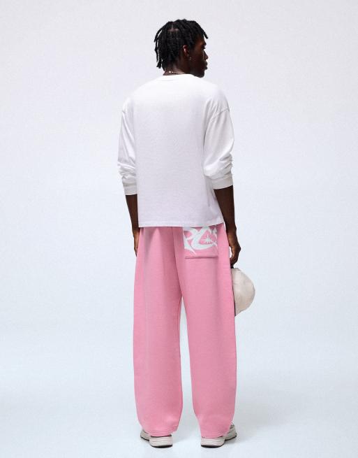 Bershka ballonbroek met print opzij in roze, 4 van 6