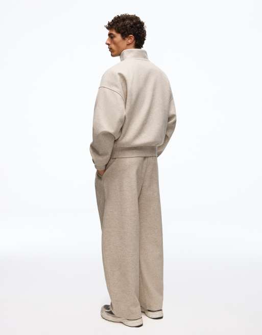 Bershka Ballonfalten-Hose im Tailoring-Stil in Stone, 4 von 5