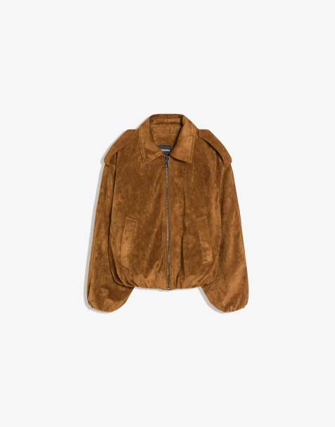 Bershka Balloon faux suede jacket in camel - view 1