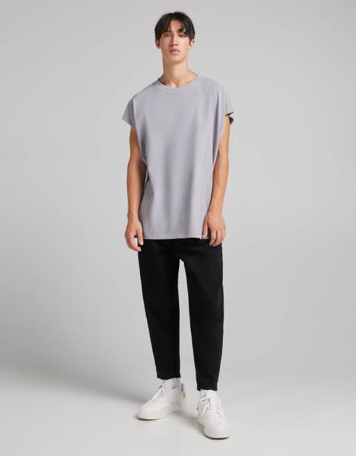 Bershka balloon fit jeans in black