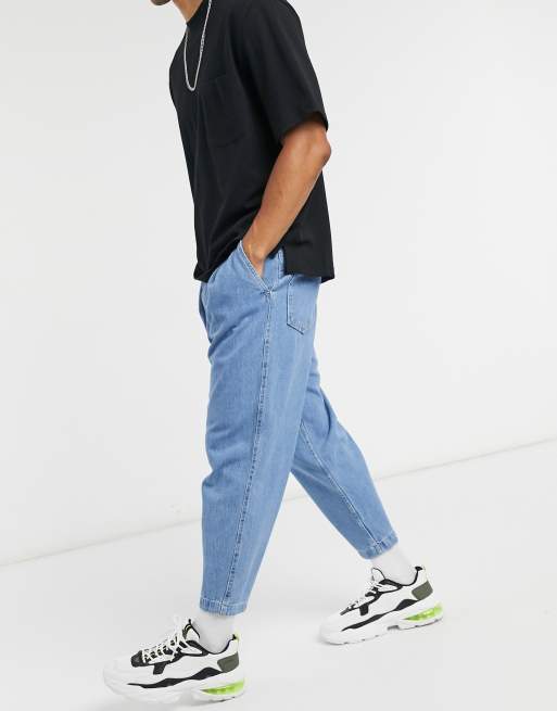 Bershka balloon fit jeans in blue | ASOS