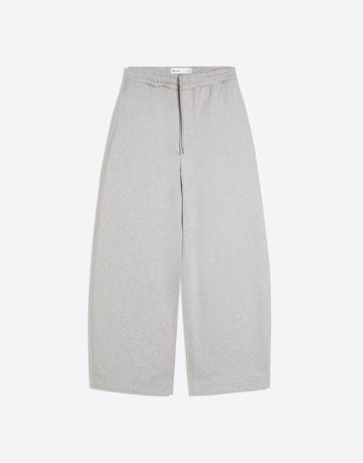 Bershka Balloon fit joggers in light grey, 5 of 5