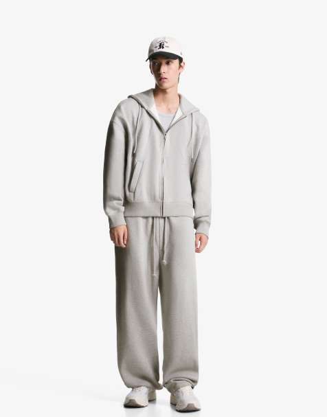 Bershka Balloon fit trousers in light grey - view 1