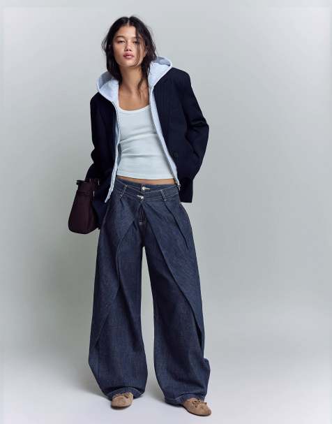 Bershka Balloon jeans in blue