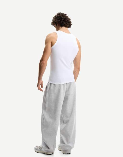 Bershka balloon leg trousers in grey