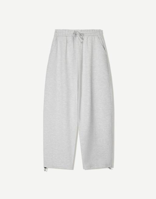 Bershka balloon leg trousers in grey