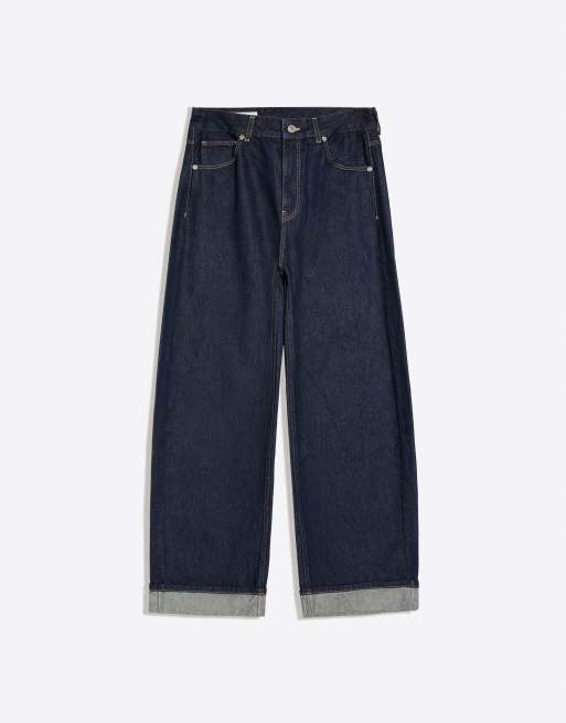 Bershka balloonjeans med spänne bak i blått, 6 av 6