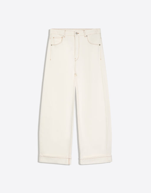 Bershka balloonjeans med spänne bak i naturvit, 5 av 5