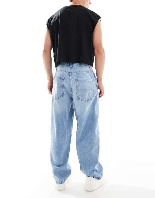 Bershka – Balonowe jeansy w kolorze jasnoniebieskim, 2 z 5