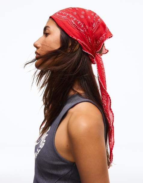 Bershka bandana con stampa paisley rossa - view 1