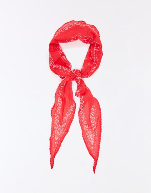 Bershka bandana imprimé cachemire rouge, 3 de 4