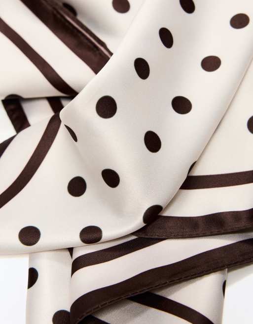 Bershka - Bandana marrone a pois, 2 di 2