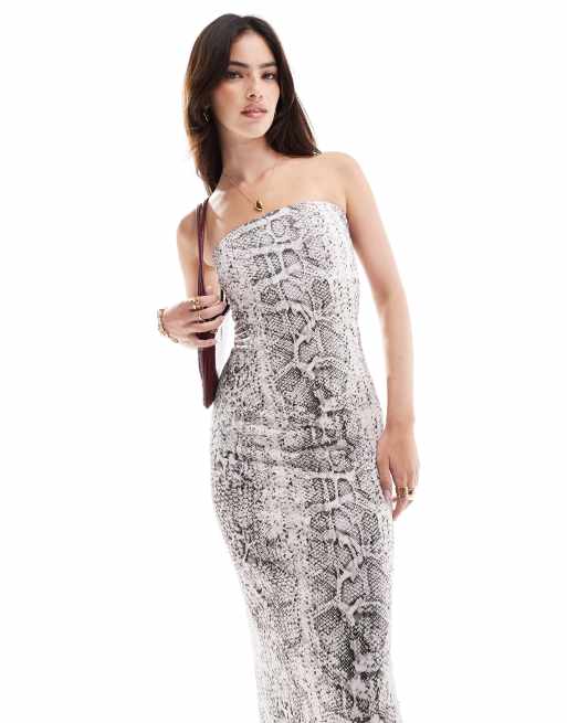 Bandeau snake print dress hotsell