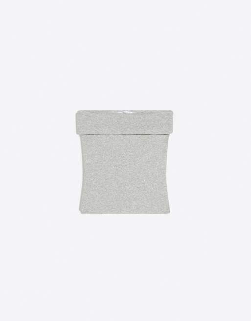 Bershka - Bandeau-top met glitter in lichtgrijs, 5 van 5
