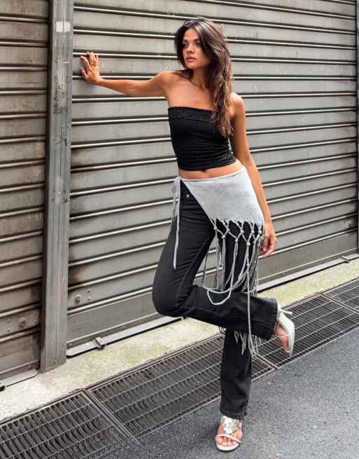 Bershka - Bandeautop met glitter in zwart, 3 van 5