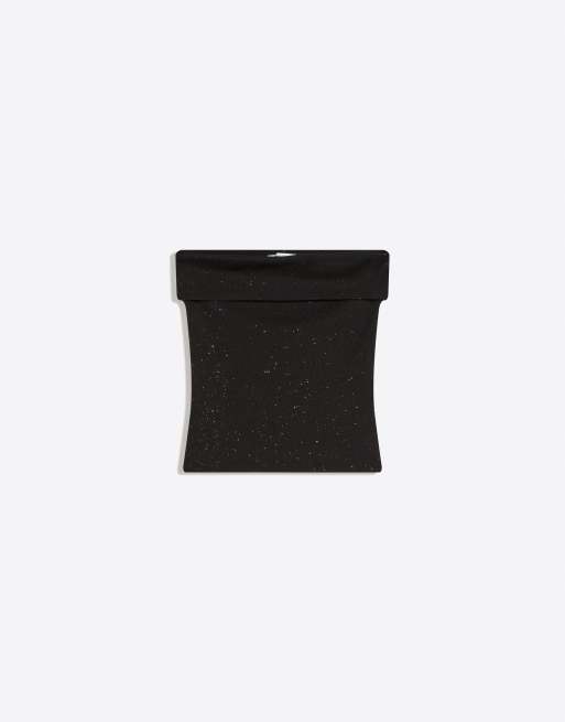 Bershka - Bandeautop met glitter in zwart, 5 van 5