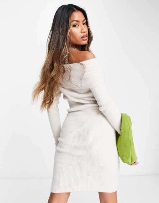 White knit clearance mini dress