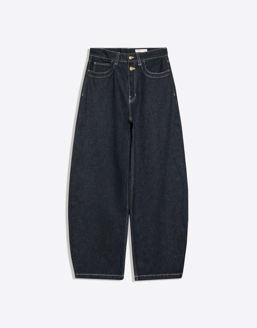 Bershka Barrel-Fit-Jeans in Blau, 5 von 5