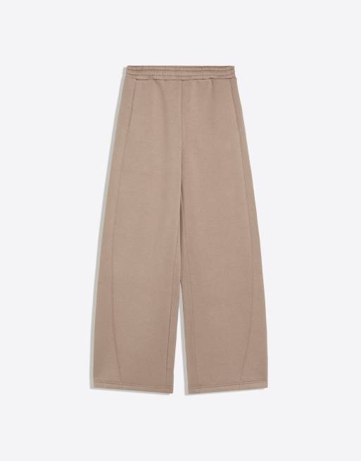 Bershka Barrel fit trousers in beige, 5 of 5