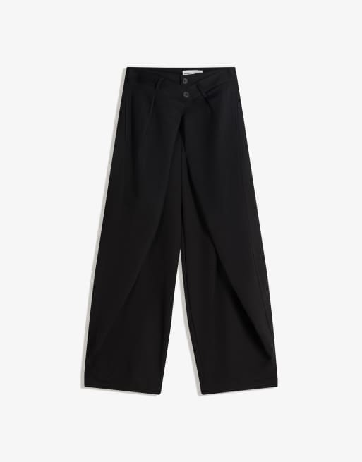 Bershka – Barrel-Hose in Schwarz mit Abnähern, 5 von 6