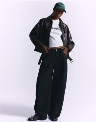 Bershka - Barrel-Hose in Schwarz