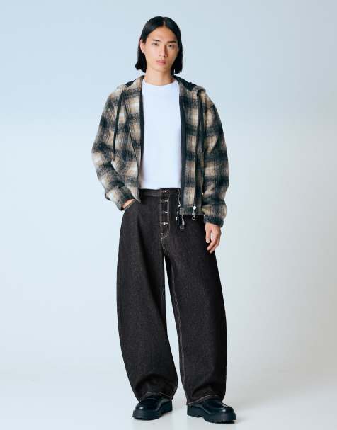 Bershka Barrel jeans in black - view 1
