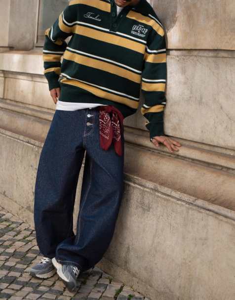 Bershka Barrel jeans in blue - view 1