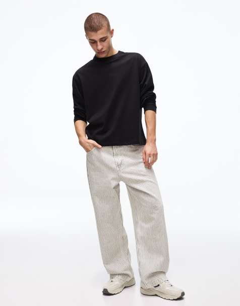 Bershka Barrel jeans in light grey - view 1