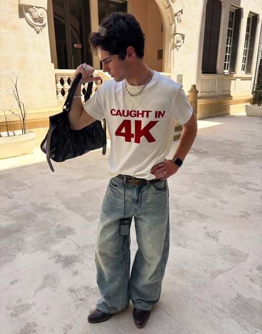 Bershka Barrel jeans in mid blue, 2 of 7