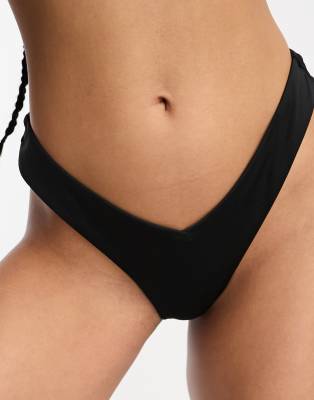 Bershka - Bas de bikini forme V - Noir