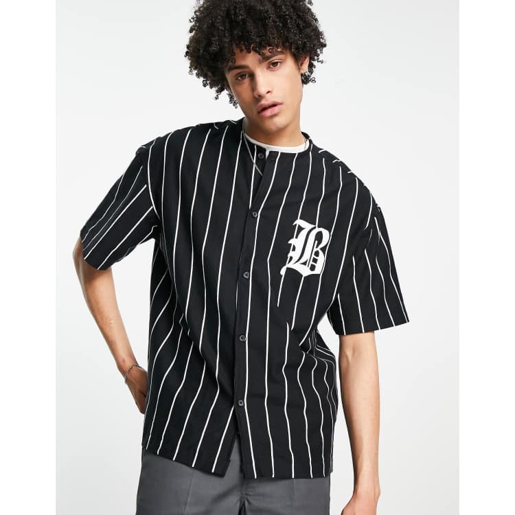 Empyre Chuck White & Black Pinstripe Baseball Jersey