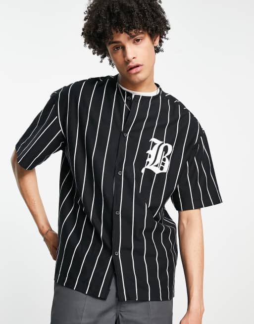 Striped best sale baseball tee