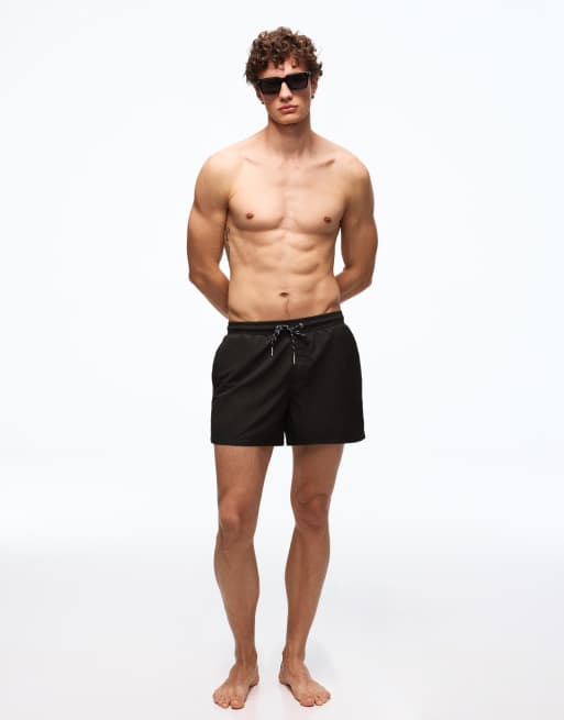 Bershka – Basic-Badeshorts in Schwarz, 2 von 4