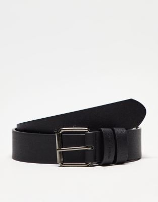 Bershka basic belt in black