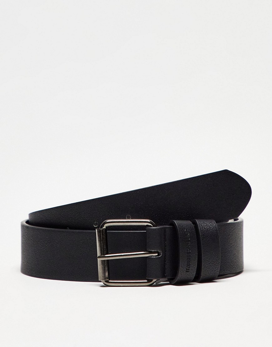 Bershka basic belt in black
