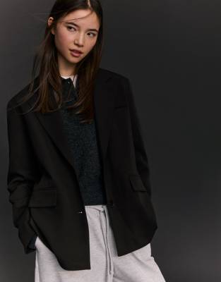 Bershka - Basic-Blazer in Schwarz