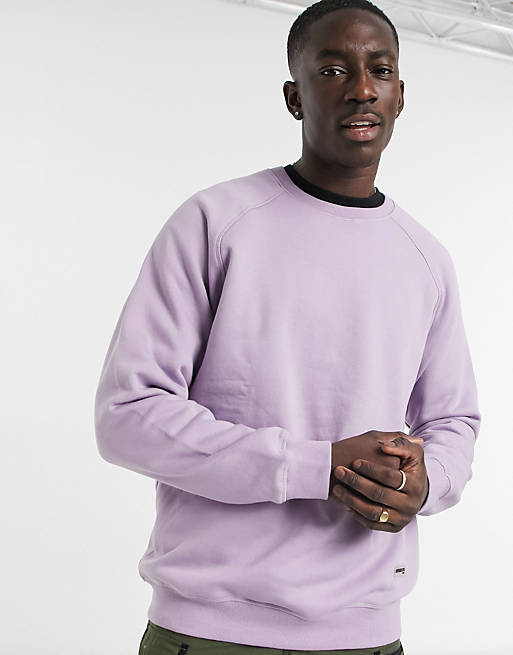 Bershka basic crew neck sweatshirt in purple | ASOS