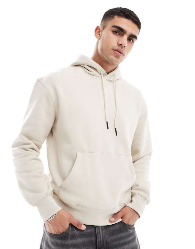 Bershka - basic hoodie in beige