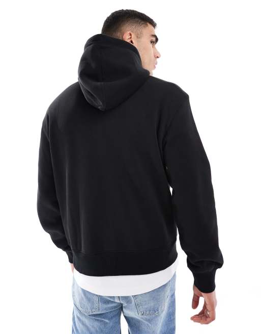 Bershka basic hoodie in black